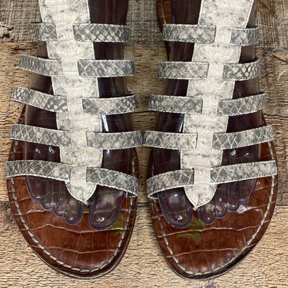 Sam Edelman Gilda Reptile Snake Print Gladiator Sandals Size 8.5 - Picture 2 of 8
